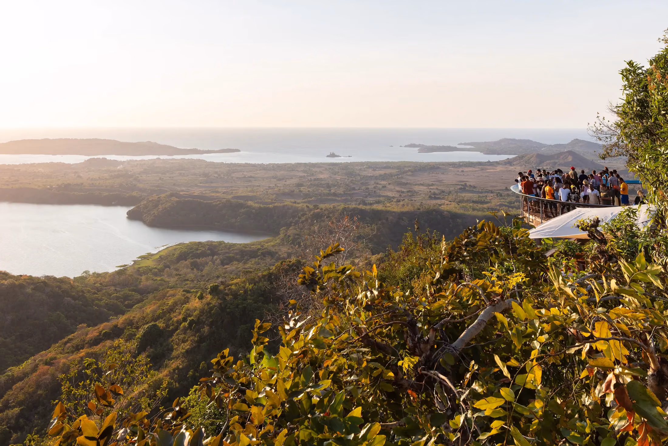 Golden light over the Nosy Be landscape at the end of the day